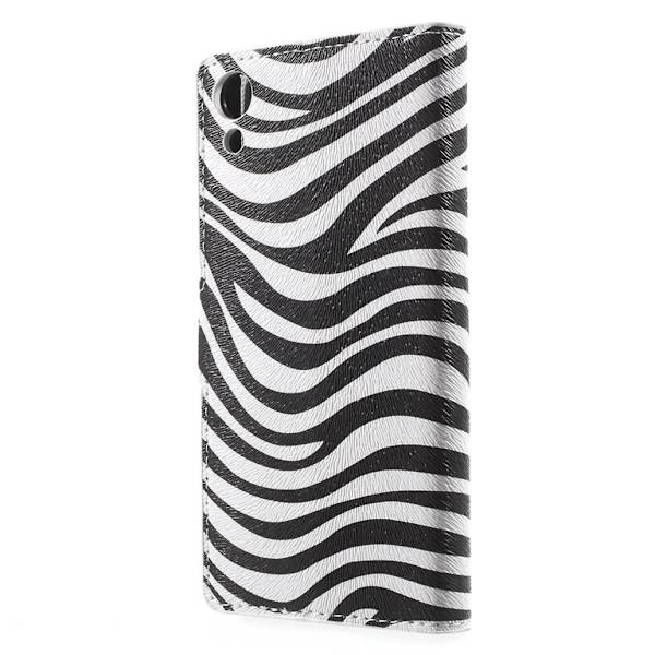 Sony Xperia Z3+ E6553 Zebra Stripe Lompakkokotelo Multicolor