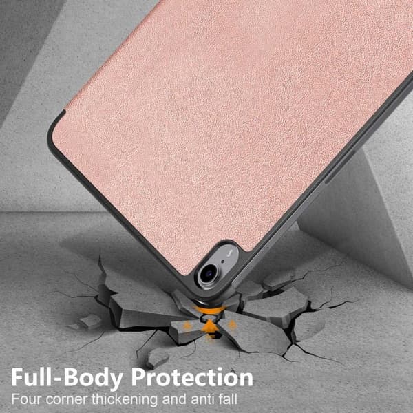 Tri-fold Stativveske for iPad 10.9 (2022) Tablettdeksel - Roségull Pink gold