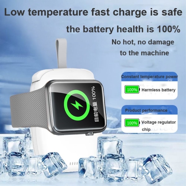 S3 Type-C/iP kaapeloitu 5000mAh kannettava matkapuhelimen virtapankki White