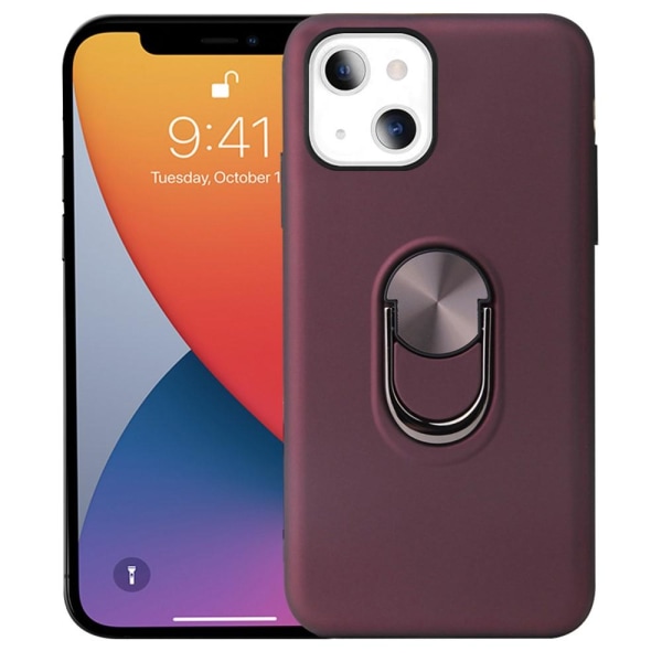 iPhone 13 Mini Finger Ring TPU Hybrid Case Kickstand Wine red