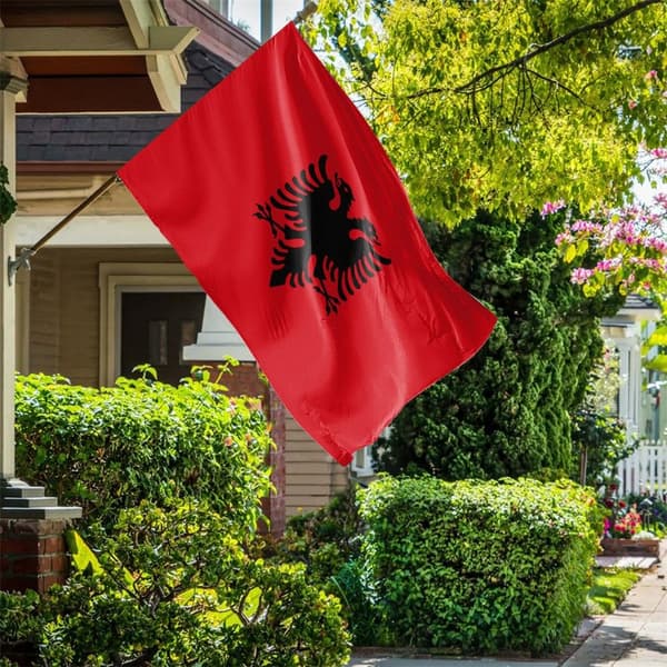 Albania Flagg 90x150 cm banner utendørs innendørs festdekorasjon Red