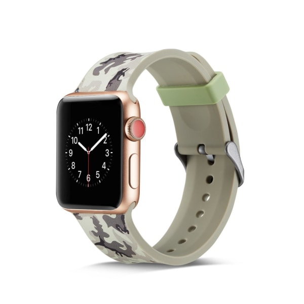 Silicone klockrem för Apple Watch 4 44mm, 3/2/1 42mm - Grey Camo multifärg