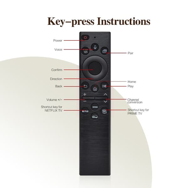 TV fjernkontroll Erstatning for BN59-01385D for Samsung TV stemmekontroll Black