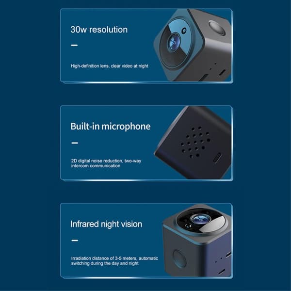 AS02 Mini Kamera Camera Wireless Wifi IP Home Security Cam HD 1080P Svart