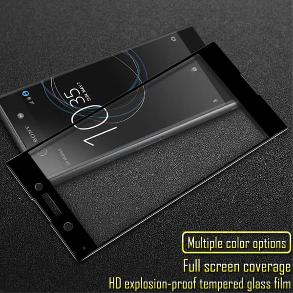 IMAK Heltäckande Härdat Glas Sony Xperia XA1 - Musta Transparent