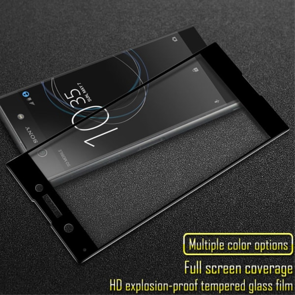 IMAK Heltäckande Härdat Glas Sony Xperia XA1 - Svart Transparent