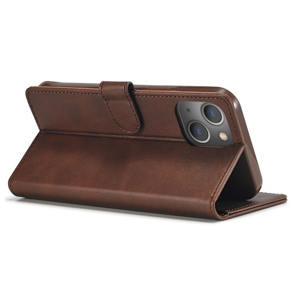 LC.IMEEKE Wallet Stand Etui til iPhone 15 Plus Dark brown