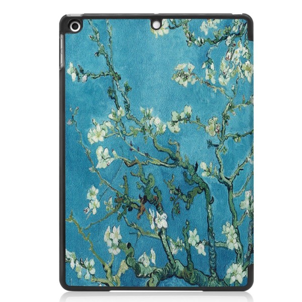 Apple iPad 10.2 (2019) Pattern PU Trifoldet Stand Tablet-Taske - Blomst Multicolor