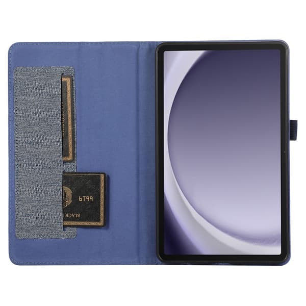 Etui for Samsung Galaxy Tab A9+ med stofftekstur, folio og stativ Blue