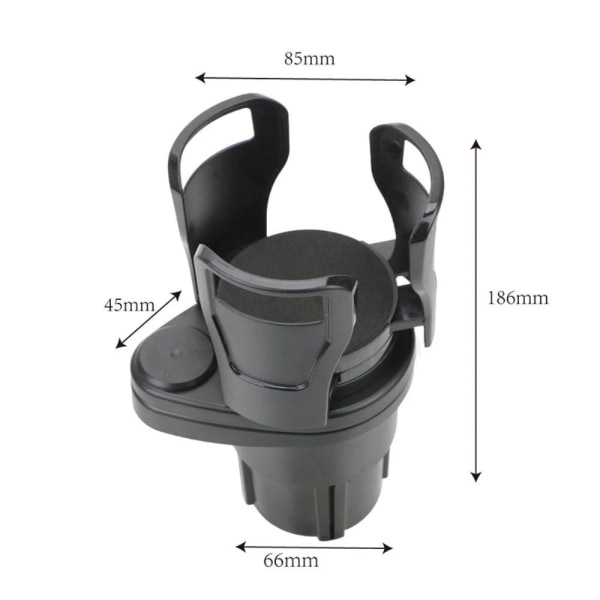 2 in 1 Car Seat Cup Holder Adjustable Mug & Bottle  Mount Stand Black