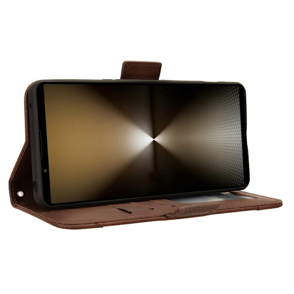 Wallet Stand Flip-telefonetui til Xperia 1 VI - Brun Brown