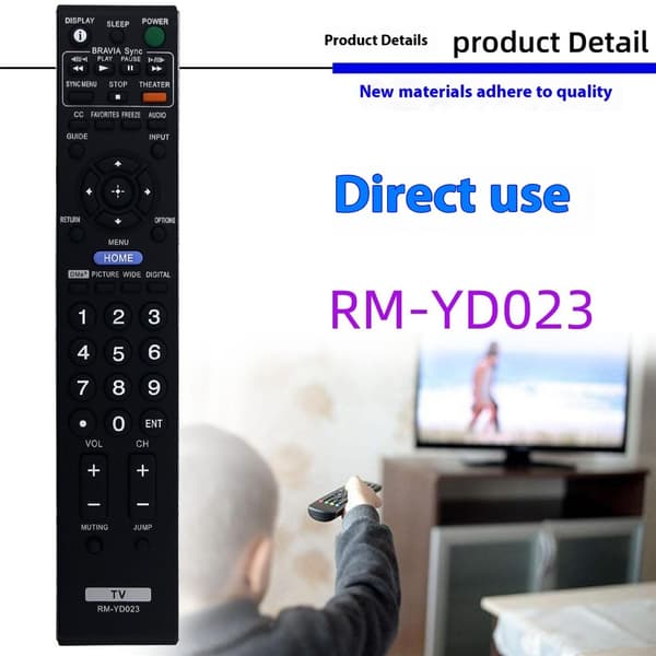 Fjärrkontroll Ersättning för RM-YD023 För Sony TV Svart
