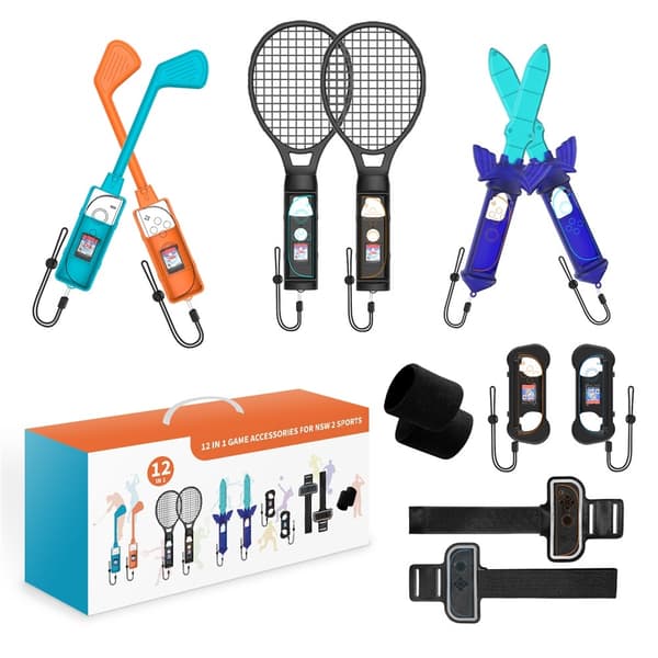JYS-NS2277 Kompatibel med Nintendo Switch 2 Sportspelstillbehör 12 i 1 multifärg