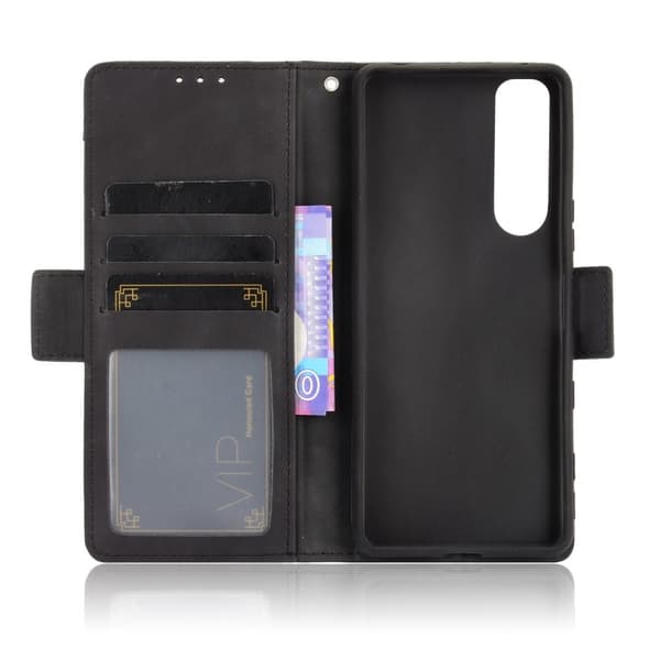 Sony Xperia 5 III Design tegnebogstativetui med flere kortspor Black