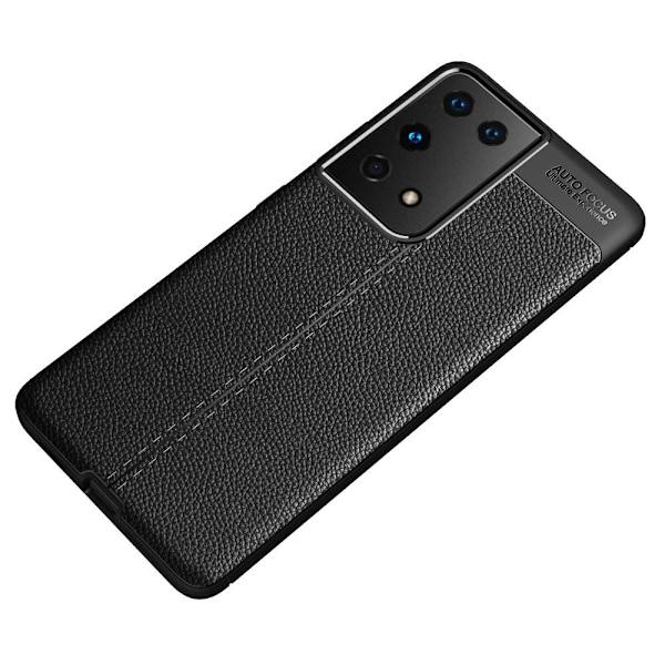 Samsung Galaxy S21 Ultra TPU-skal Litchi Grain - Svart Svart