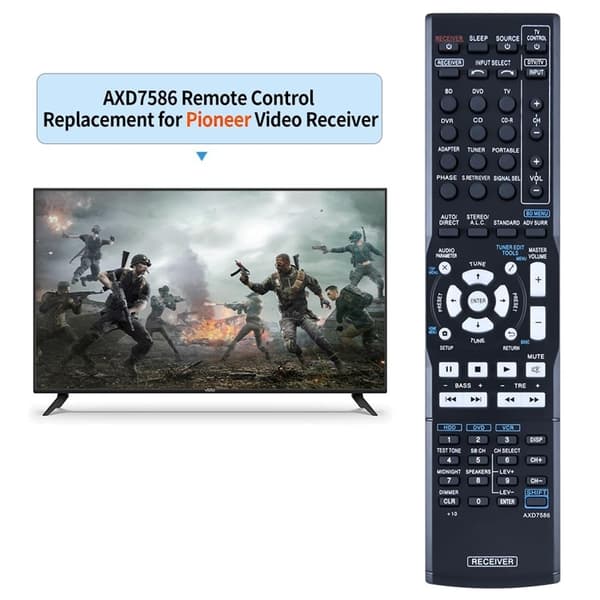 Fjernkontroll Utskiftning for AXD7586 for Pioneer AV-receiver Stereo System Black