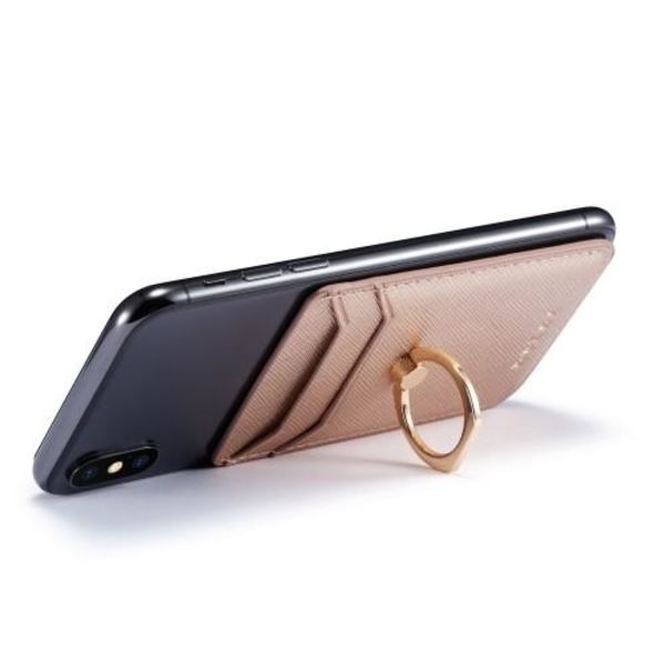 MUXMA-kortinpidikkeen rengasteline RFID-estävä liimainen luottokorttipaikka - ruusukulta Pink gold