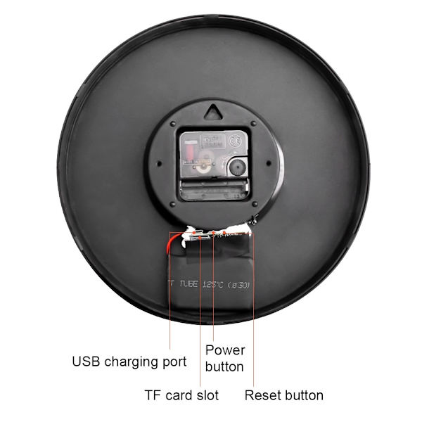 Seinäkello MiniCamera Valvonta Piilotettu WiFi Kamera Spy Black