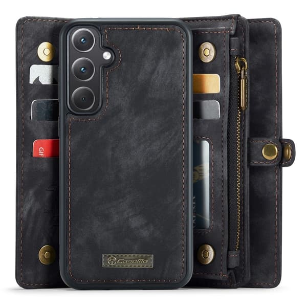 CASEME til Samsung Galaxy A35 5G 2 - i - 1 tegnebog taske - Sort Black