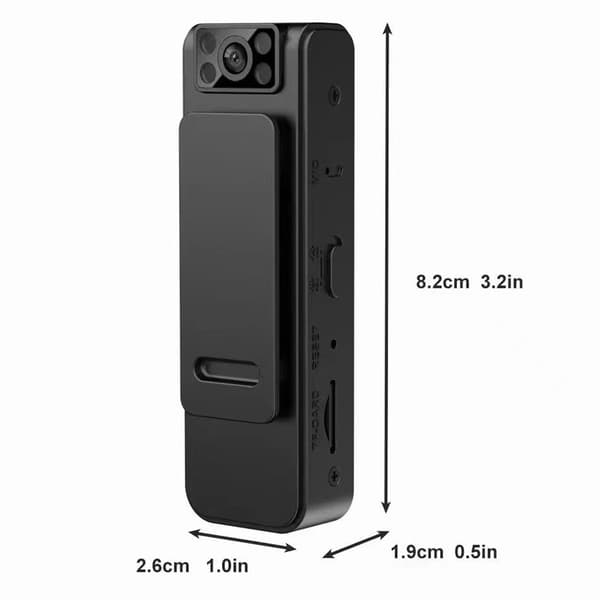 L8+ WiFi HD 1080P Mini - kamera tilbage Clip Bodycam stemme - og lydoptager Black