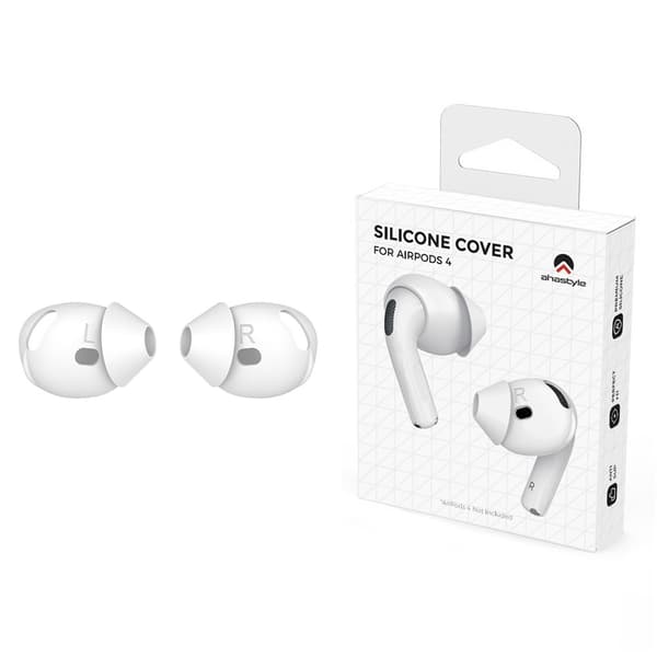 1 par til AirPods 4 ørepropper silikone skridsikre lydisolerende ørekopper White
