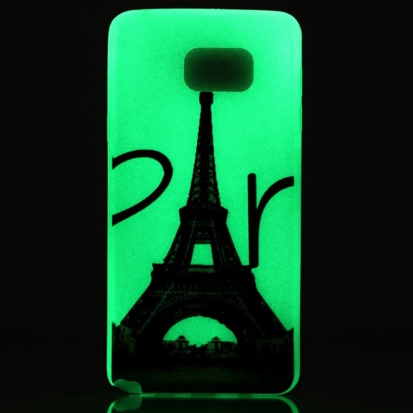 Samsung Galaxy S7 Edge Skal Glow in the dark - Eiffel Tower Purple