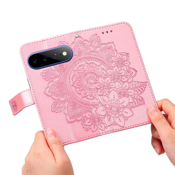 Blommönstrat Plånboksfodral med Stativ till Google Pixel 11 Pro XL Rosa