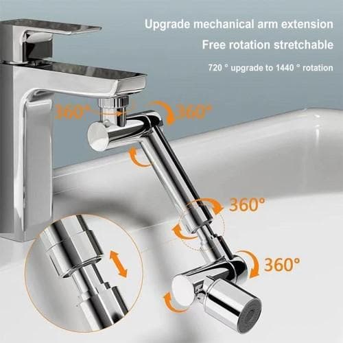 Kranförlängare 1440 - graders rotation teleskopisk kran Dual Gear Silver