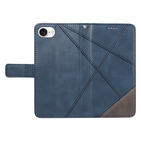 Lompakkokotelo iPhone 16e:lle – Geometrinen Viiva Blue