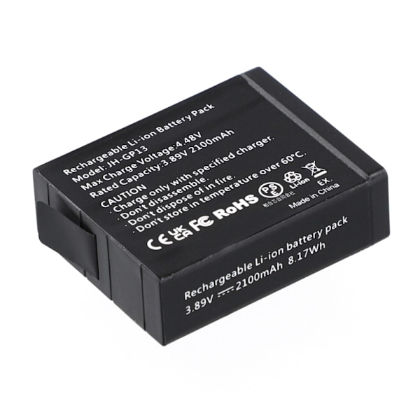 Batteri för GoPro Hero 13 3.89V 2100mAh JH-GP13 Ersättningsbatteri Svart