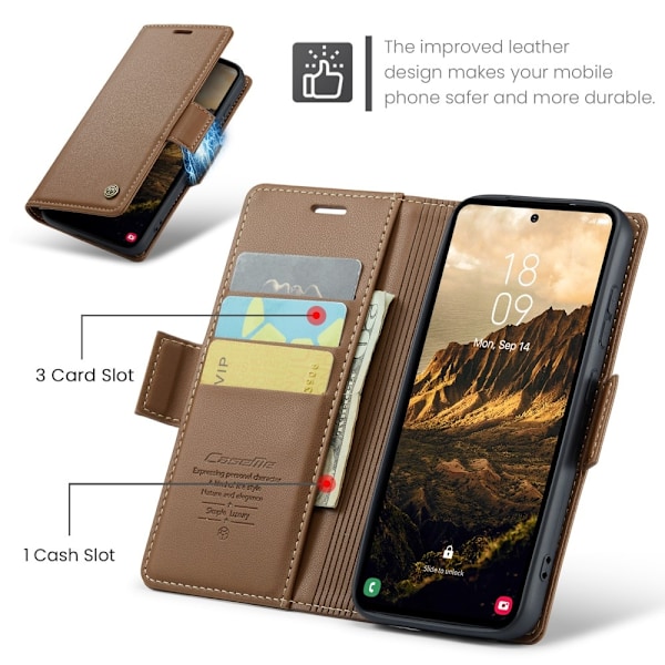 CASEME Retro Pung Taske til Samsung Galaxy S25 Brown