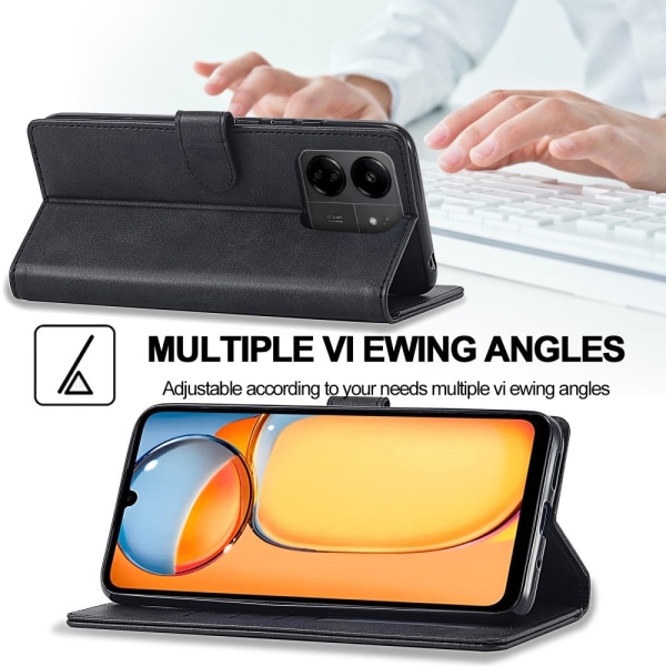 LC.IMEEKE lompakkokotelo Case Shell Xiaomi Redmi 13C:lle Black
