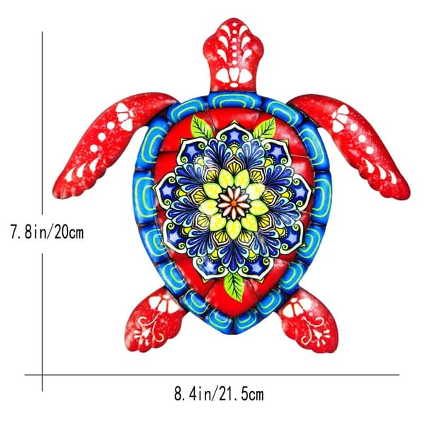 Turtle Iron Wall Tarra Puutarhakoriste 21,5x20cm - punainen Red