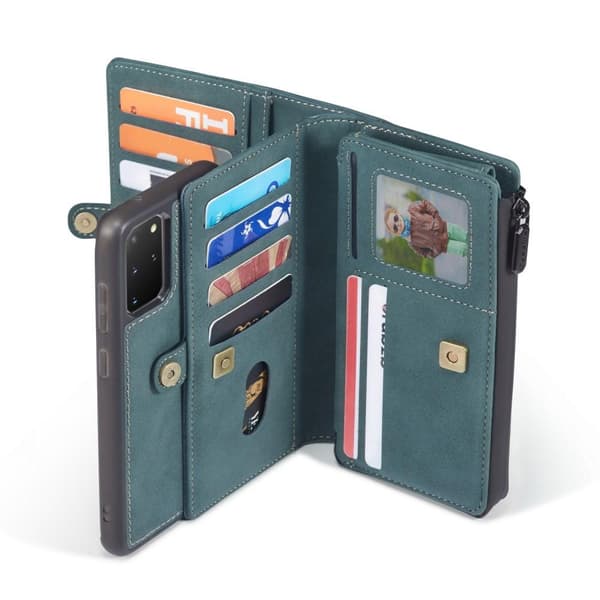 CASEME Samsung Galaxy S20 Plus Retro Lær Lommebok - deksel - Grønn Green