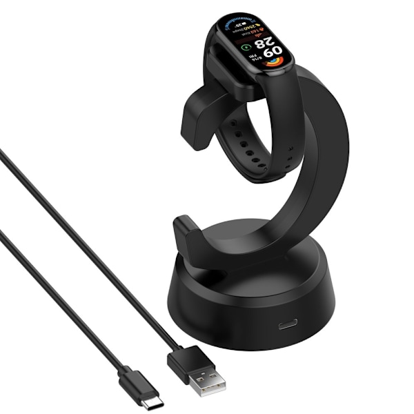Lader & Dokk for Xiaomi Smart Band 9 Smart Band 8 Pro Redmi Watch 4 med 1m Kabel Black