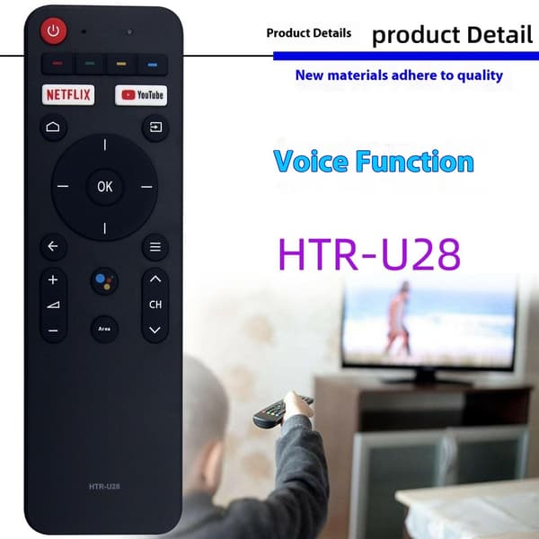 Fjärrkontroll Ersättning HTR-U28 För Haier TV Röststyrd Svart