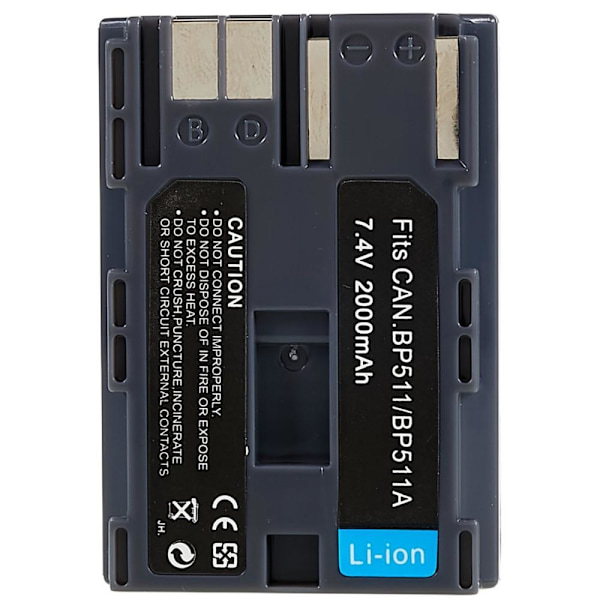 BP-511 Li-ion batteri for Canon EOS 40D / 300D / 5D / 20D / 30D / 50D / 10D / G5 / G6 osv Black