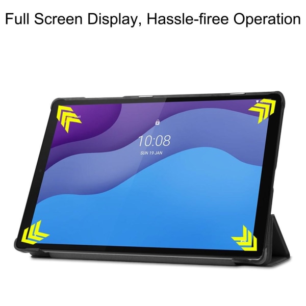 Tri-fold Stativveske for Lenovo Tab M10 HD Gen 2 TB-X306F - Svart Black