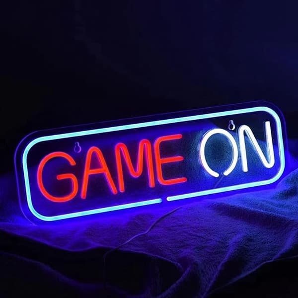 Romdekorasjon Gaming LED Neonlys Veggdekorasjon Spillrom Atmosfære Lampe White