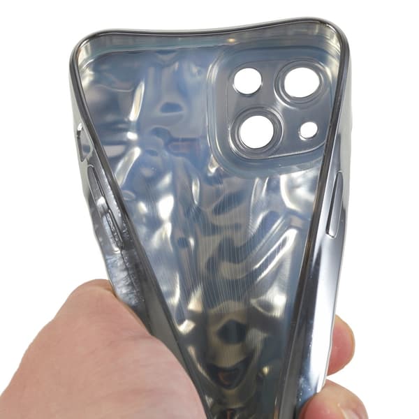 Til iPhone 15 Plus TPU Etui Elektroplating Rynket Ujævn Telefon Cover Silver