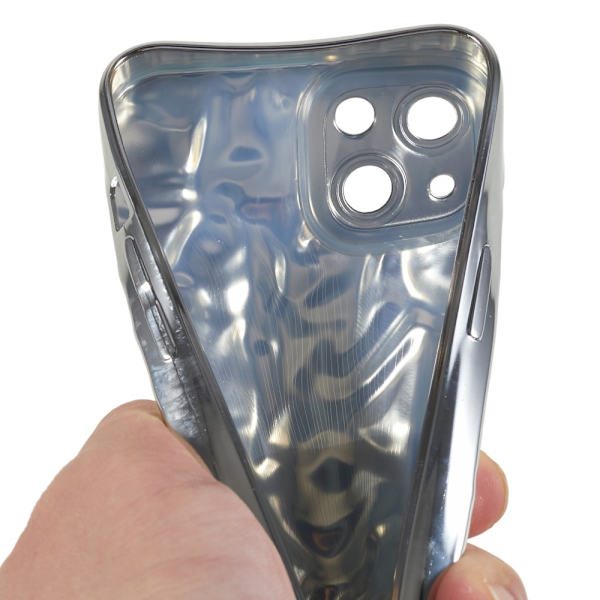Till iPhone 15 Plus TPU-skal Elektropläterad Rynkad - Silver Silver