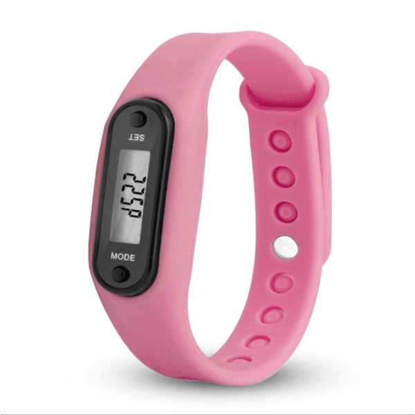 Typ B Stegräknare Pedometer Klock-modell Skön att bära - Rosa Rosa