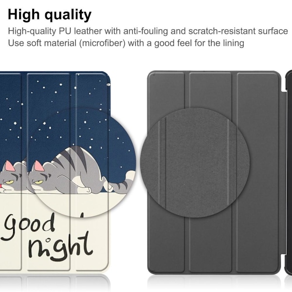 Nokia T21 Trifold Stand Sleep Wake Tablet Cover Case - Cat Multicolor