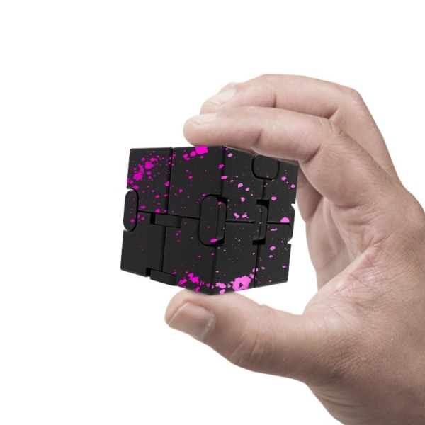 Fidget Toy Avslappning Infinite Cube Metall Flip Kub Svart-Gul Gul