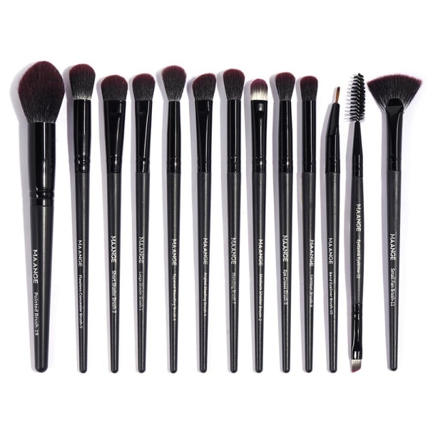 13-delt øyesminkebørste sett for øyenskygge, eyeliner og blending Black