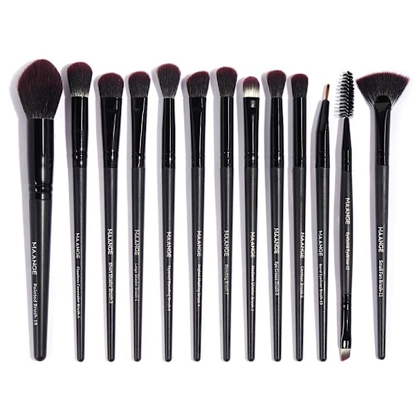 13st ögon makeup borsteset för ögonskugga eyeliner och blandning Svart