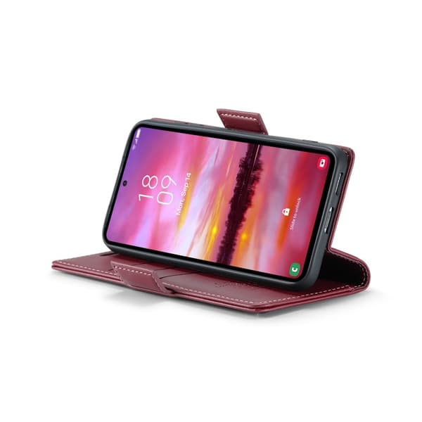 CASEME Retro Lompakkokotelo Samsung Galaxy S25 Red