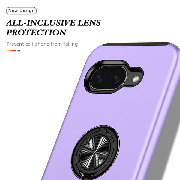 Til Pixel 10a Deksel Hybriddeksel med Finger Ring Purple