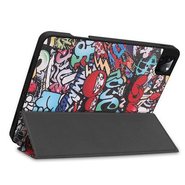 Til iPad Pro 11 2021 Trifoldet stativ - tabletetui - Graffiti Multicolor