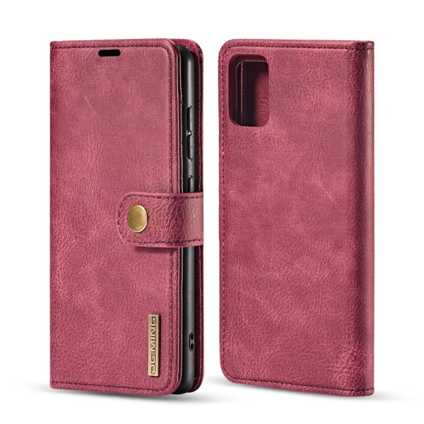 DG.MING Nahkainen lompakkokotelo Samsung Galaxy A51: lle - punainen Red